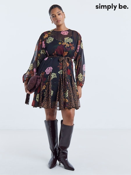 Black - Simply Be Godet Skater Dress
