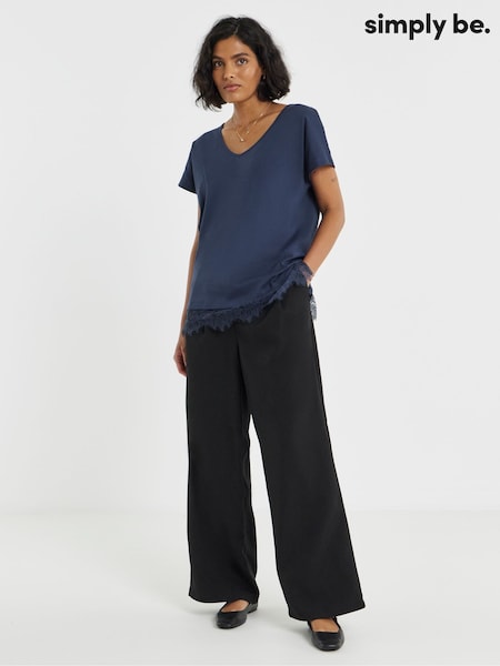 Mėlyna - Simply Be Lace 2 In 1 T-shirt
