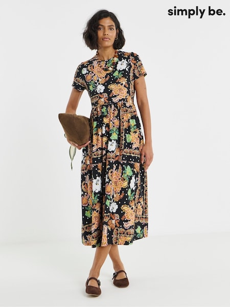 Black - Simply Be Supersoft Pocket Midi Dress