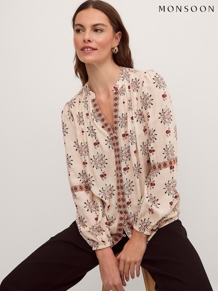 Cream - Monsoon Carrie Print Blouse