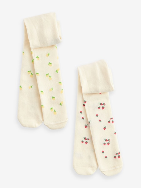 Cream Fruit 2 Pack Baby Tights (0mths-2yrs) (M27664) | OMR3