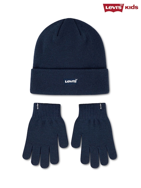 Blue - Levi's® 2-piece Beanie & Gloves Set