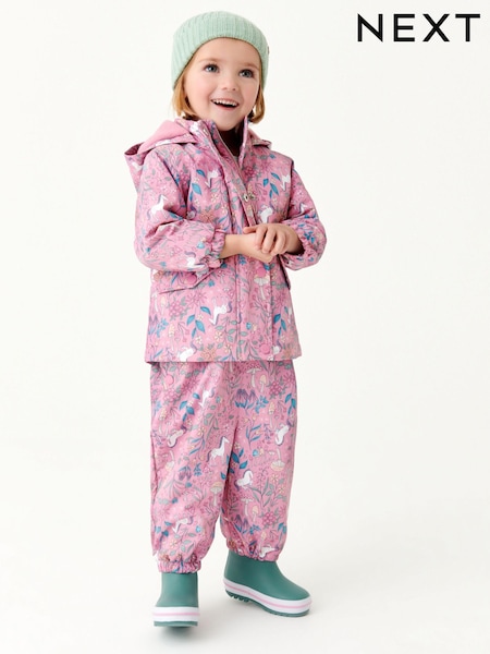 rožnata Unicorn - Waterproof Printed Coat (6mths-7yrs) (M29009) | € 21 - € 24