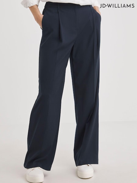 JD Williams Blue Deep Pleated Wide Leg Trousers (M29398) | €21.50