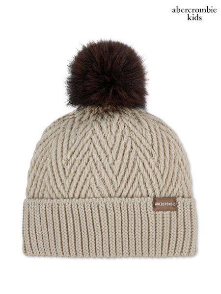 Cream - Abercrombie & Fitch Pom Beanie & Gloves Set