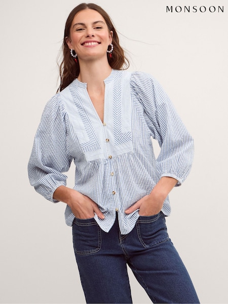 Blue - Monsoon Callie Stripe Blouse