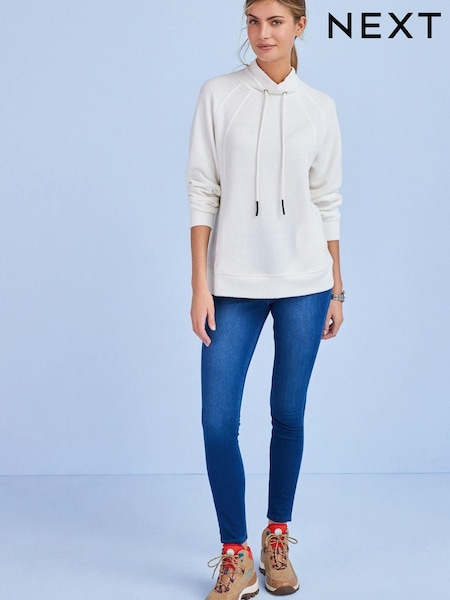 Dark Blue Fly Fasten Jersey Denim Leggings (M31944) | €18