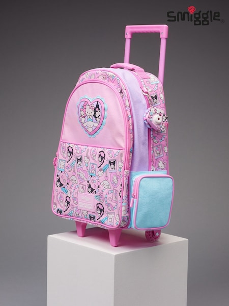 Pink - Smiggle Hello Kitty And Friends Trolley Backpack With Light Up Wheels