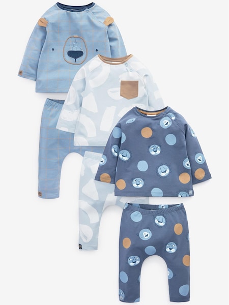 Голубой абстрактный принт - Baby T-Shirts And Leggings Set 6 Pack (M35758) | €28 - €30