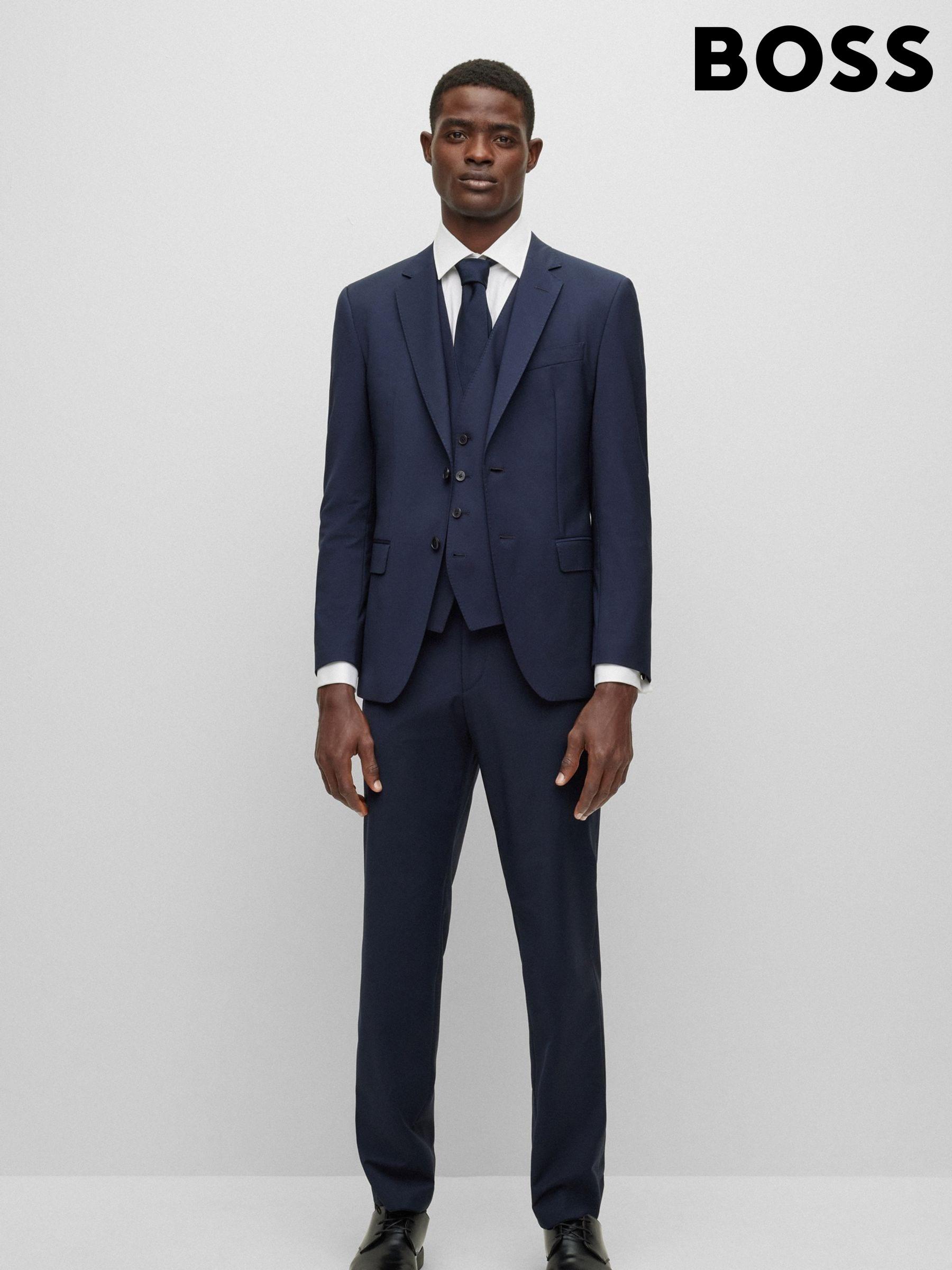 Men s Boss Blue 3 Piece Suit Races Suits Next Luxembourg