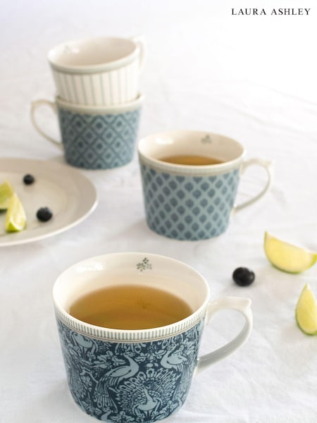Laura Ashley Blue Bone China Set of 4 Mug Sets (M36965) | €68