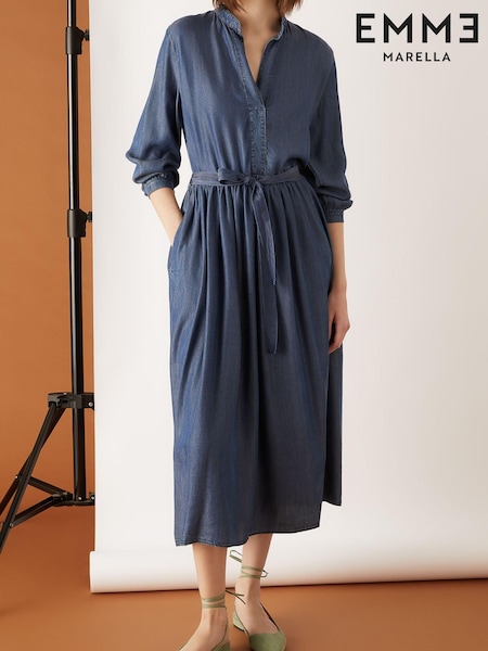 Emme Marella Blue Gaggia Denim Tie Dress (M37008) | €40