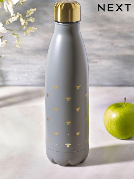 Grey Bee Print 500ml Stainless Steel Water Bottle (M37390) | SGD 20