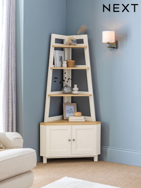 Cream Malvern Oak Effect Corner Shelf (M37672) | €365