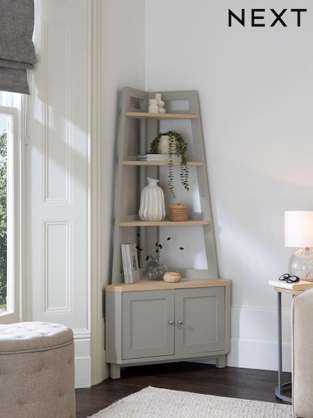 Dove Grey Malvern Oak Effect Corner Shelf (M37700) | €365