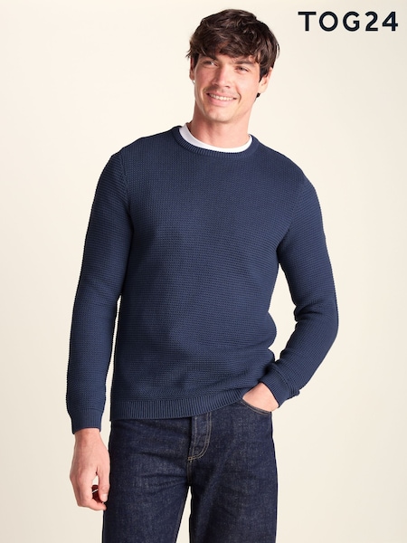 Blue - Regular Tog 24 Ethan Crew Neck Knit Jumper