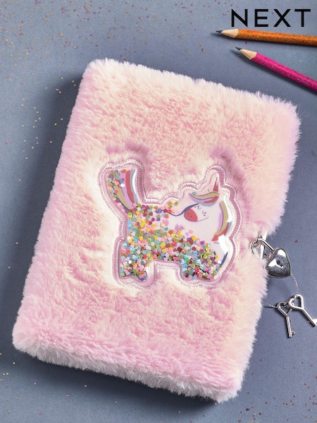 Pink Uniorn Fluffy A5 Lockable Notebook (M39995) | kr123