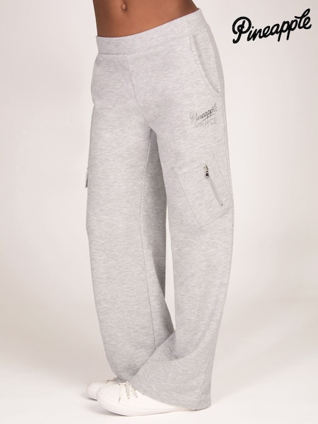 Grey - Pineapple Wide Leg Cargo Joggers