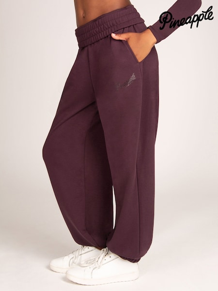 Dark Burgundy - Pineapple Oversized Baggy Cuffed Joggers