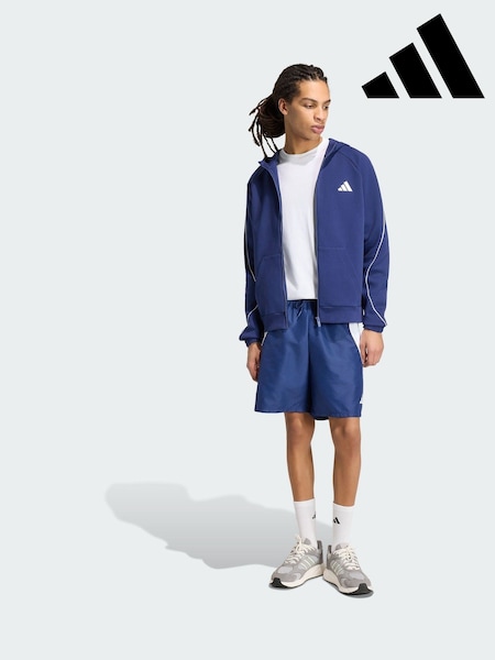 Azul - Regular Adidas Stadium Small Logo Full-zip Hoodie