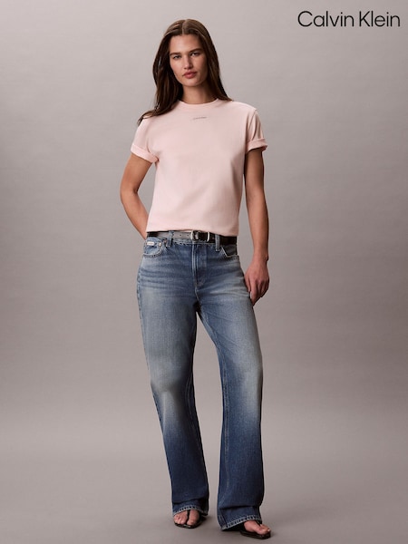 Pink - Calvin Klein Woven Label T-shirt