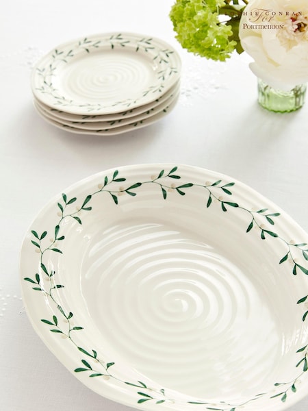 Sophie Conran White Portmeirion Christmas Mistletoe Oval Platter (M41367) | €81