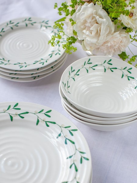 Sophie Conran Set of 4 White Portmeirion Christmas Mistletoe Dinner Plates (M41374) | €114