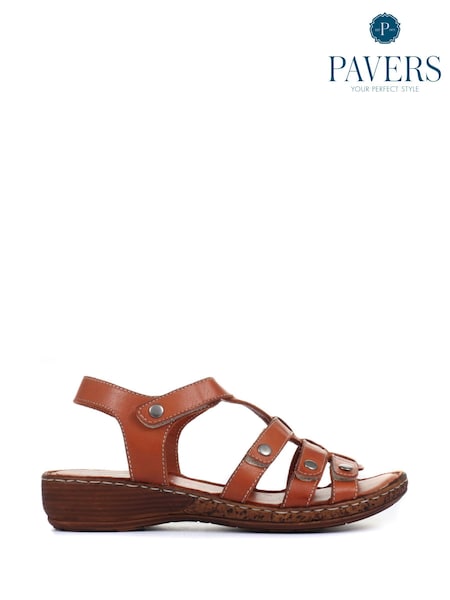 Pavers Ladies Leather T-Bar Sandals (M42509) | € 30