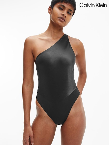 Calvin Klein Womens Black Core Essential One Shoulder One Piece (M42885) | €79