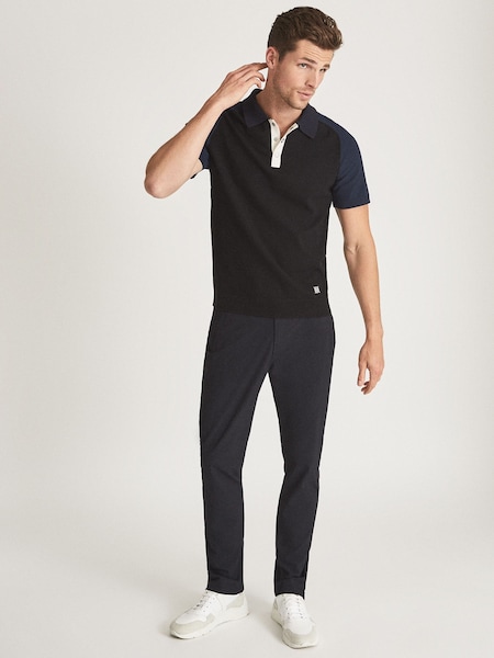 Reiss Blue Reiss Elm Performance Stretch Polo Shirt (M44864) | ₪802