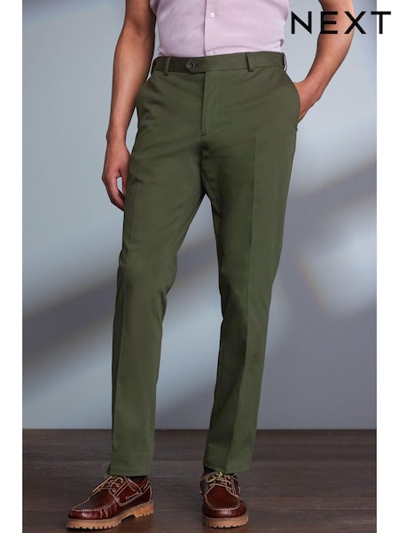 Khaki Green Slim Fit Signature Nova Fides Fabric Chinos (M44950) | € 25