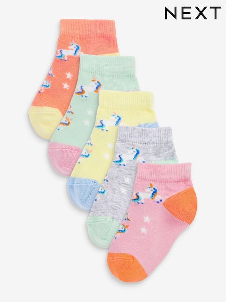 Multi - Cotton Rich Unicorn Trainer Socks 5 Pack (M44999) | 6 € - 7 €