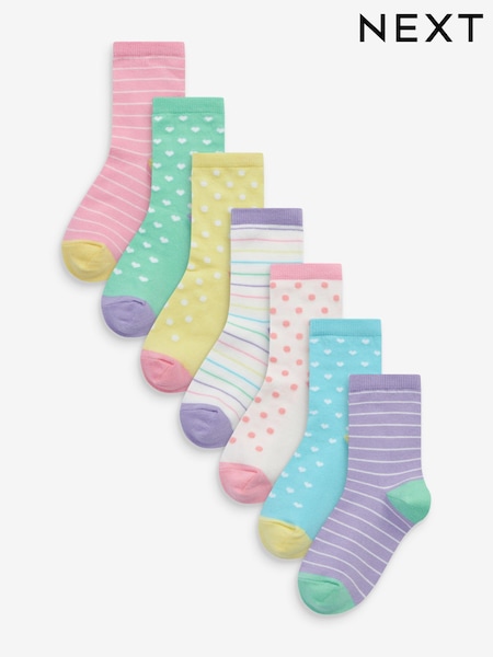 Farbenfroh - 7 Pack Cotton Rich Spot Stripe Ankle Socks (M45003) | 12 € - 13 €