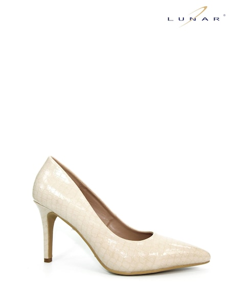 Lunar Natural Yolanda Croc Print Court Shoes (M45029) | €25
