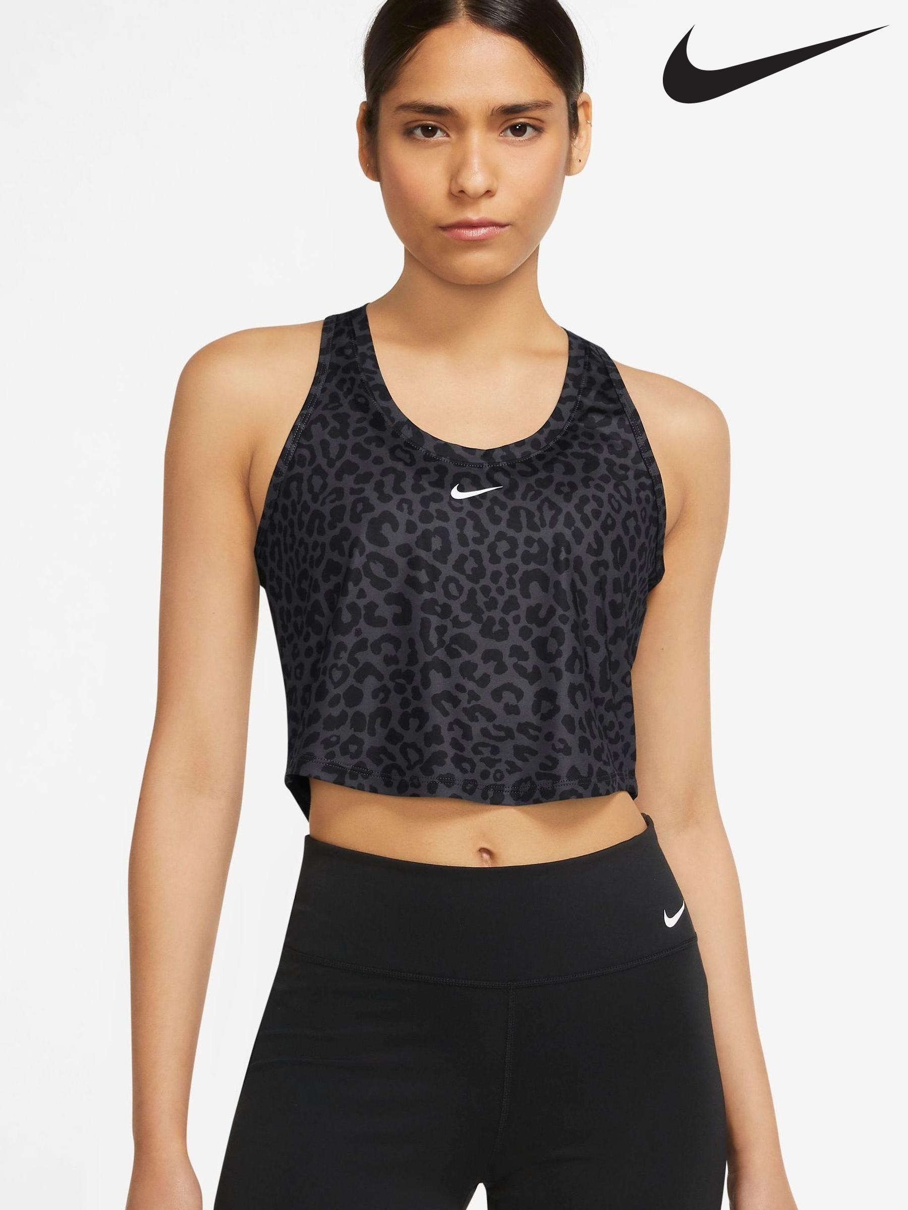 Nike animal print crop top online