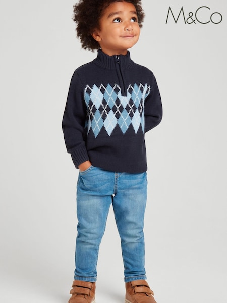 M&Co Blue Argyle Jumper (M46179) | €10 - €11