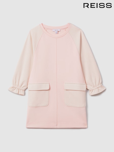 Reiss Pink Courtney 13-14 yrs Colourblock Jersey Dress (M46990) | 463 QAR