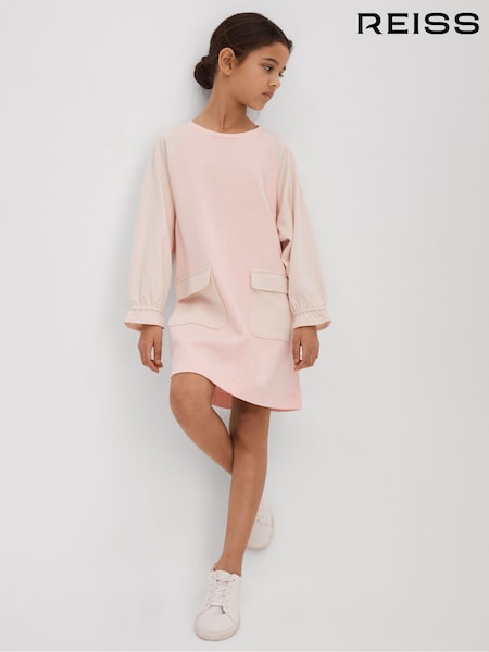 Reiss Pink Courtney 4-9 yrs Colourblock Jersey Dress (M47481) | 404 QAR