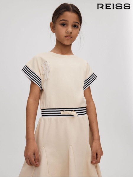 Reiss Ivory Milo 9-13 yrs Cotton Blend Logo Dress (M47485) | €85