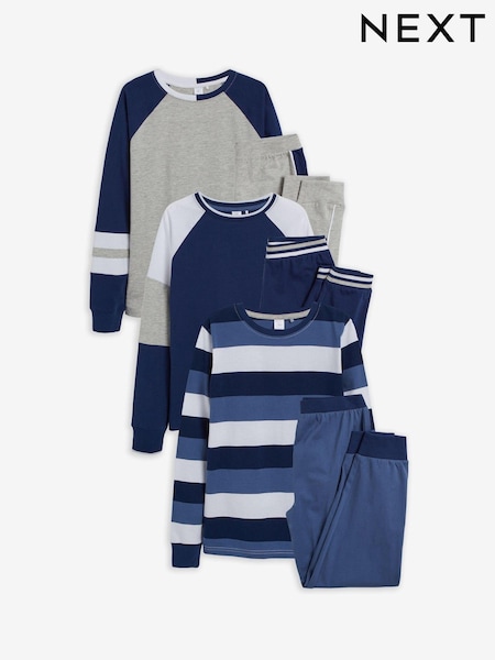 Blue 100% Cotton Pyjamas 3 Pack (3-16yrs) (M47618) | € 28 - € 38