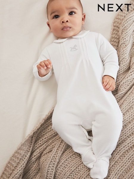 Белый - 100% Cotton Smart Single Sleepsuit (0-2yrs) (M47686) | €11 - €14