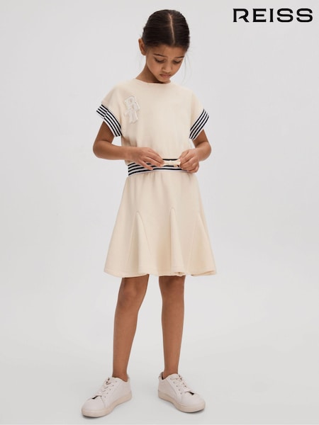 Reiss Ivory Milo 4-9 yrs Cotton Blend Logo Dress (M47896) | €84