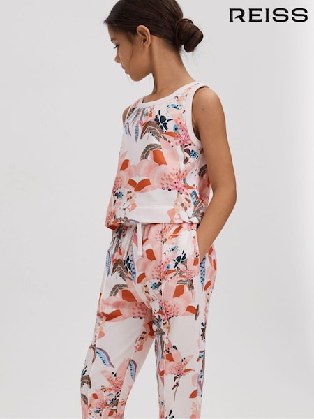 Reiss Pink Print Kemi 9-13 yrs Cotton Vest and Joggers Set (M47899) | AED475