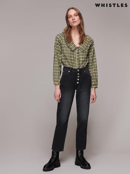 Musta - Whistles 100% Cotton Authentic Hollie Button Crop Jeans (M48166) | €156