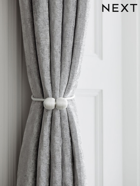 White Magnetic Curtain Tie Backs Set of 2 (M48754) | SGD 17