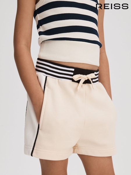 Reiss Ivory Colette 4-9 yrs Cotton Blend Elasticated Waist Shorts (M49033) | €46