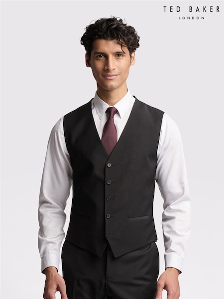 Ted Baker Premium Black Panama Slim Waistcoat (M49334) | €64