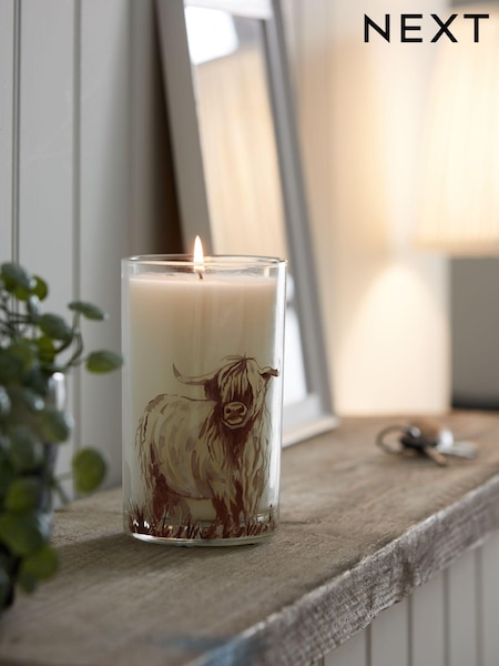 Natural Lemon & Bergamot Highland Cow Pillar Scented Candle (M50021) | €13