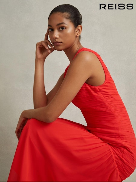 Reiss Saffy Ruched Bodycon Midi Dress (M50111) | R$ 2.645