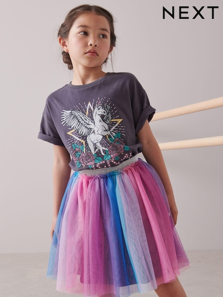 Pink/Blue/Purple Ombre Rainbow Mesh Skirt (3-16yrs) (M50151) | € 8 - € 11